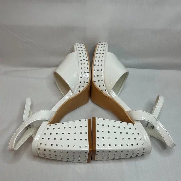 SHEIN Patent PU Studded Sole Open Toe Heeled Sandals Size 7.5 - Picture 5 of 7